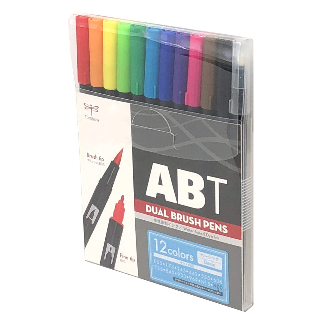 Tombow ABT Dual Brush Pen - 12 Basic Color Set