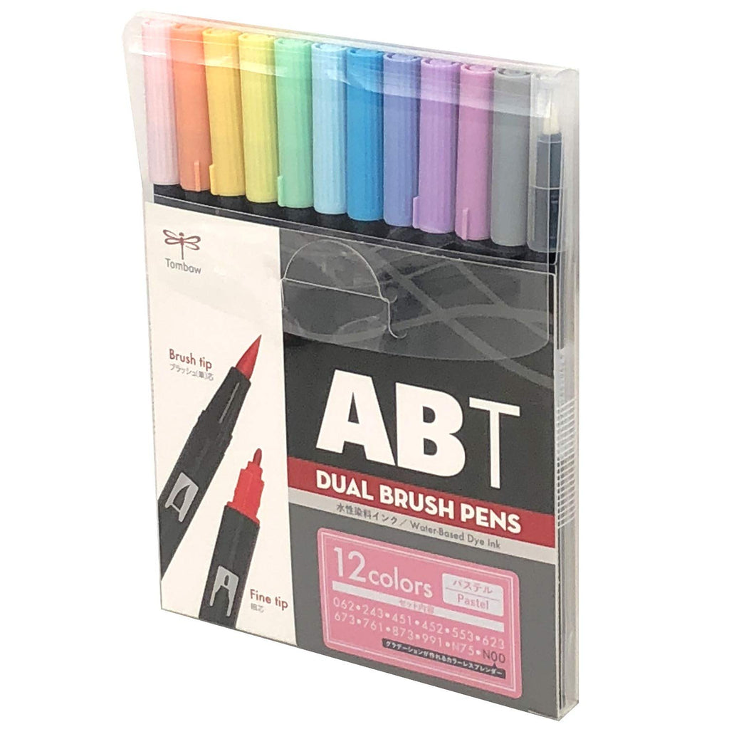 Tombow ABT Dual Brush Pen - 12 Pastel Color Set