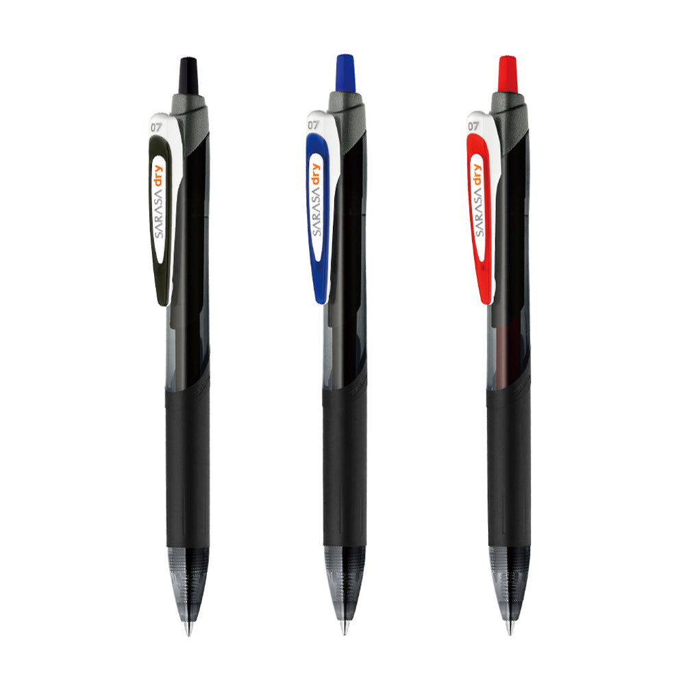 Zebra Sarasa Dry Gel Pen - 0.7 mm - Black / Blue / Red - Fast Dry