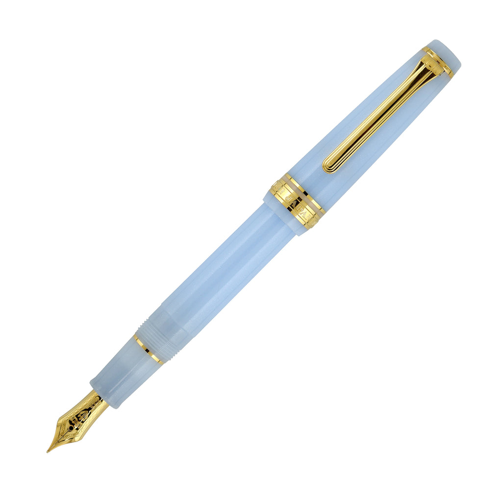 Sailor Shikiori Fairy Tale Fountain Pen - Snow - 14K Gold - Medium Fine Nib - Light Blue