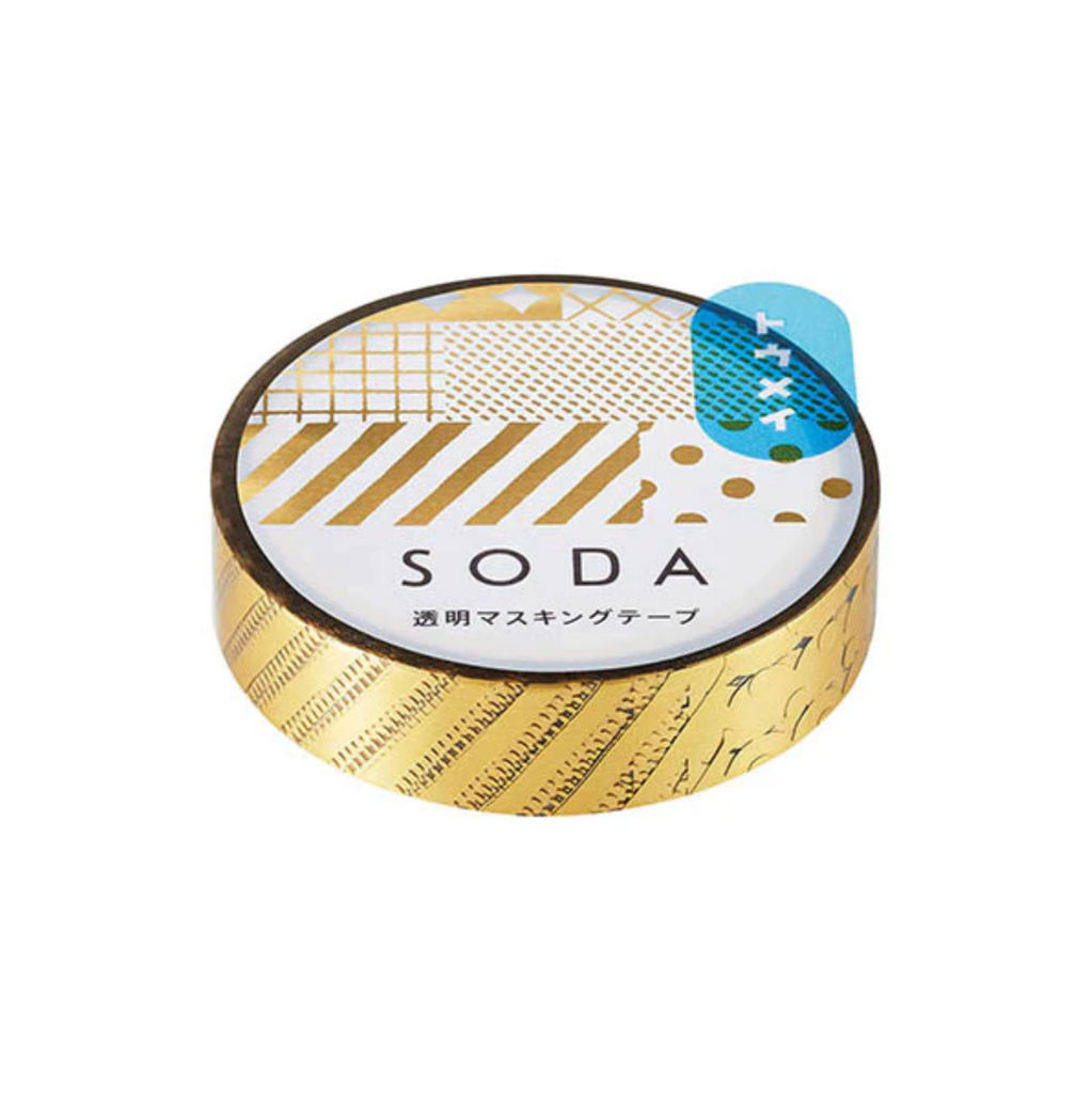 Masking Tape Hitotoki SODA Transparent Masking Tape - 10 mm x 4 m - Golden Mix HITOTOKI CMTH10-001