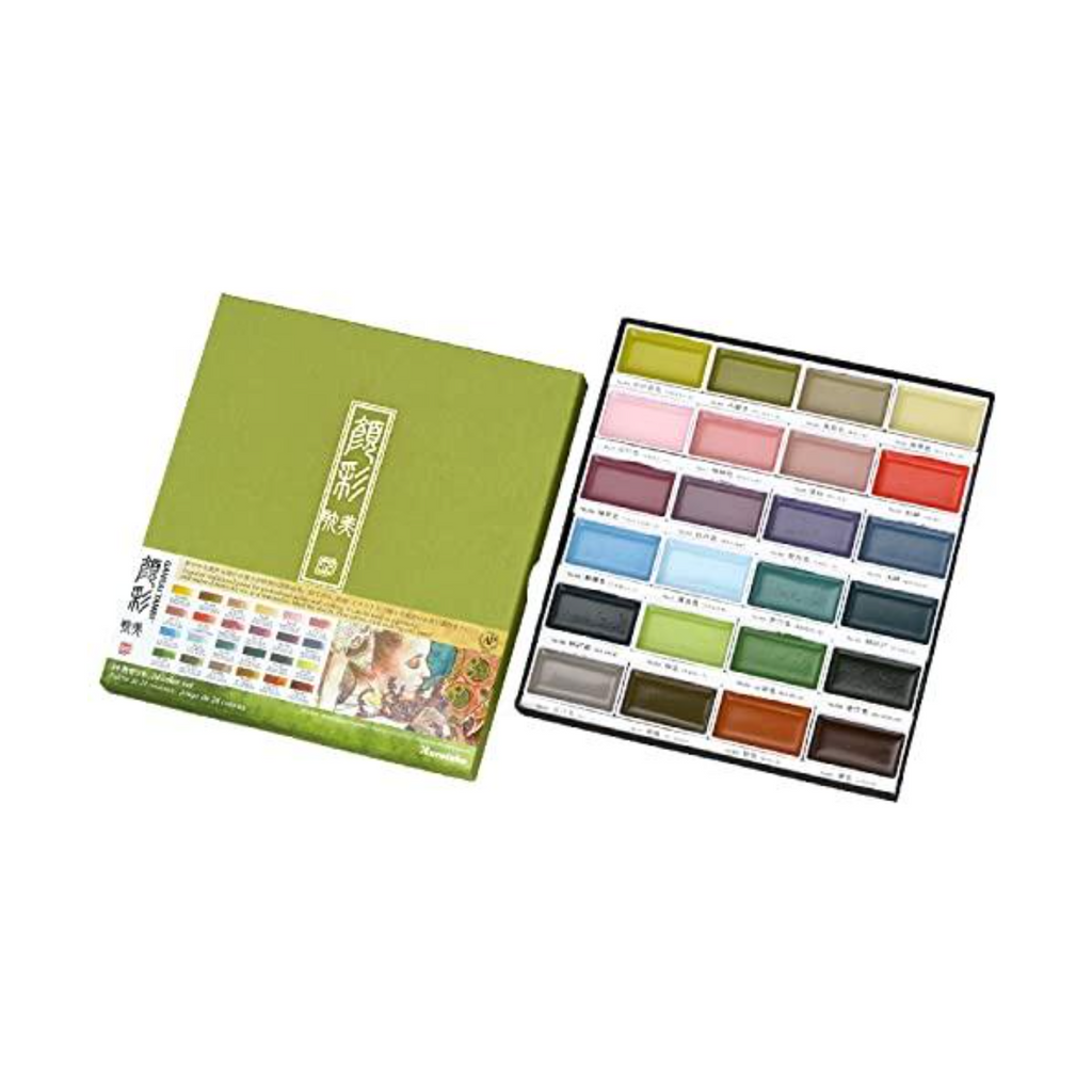 Watercolors Kuretake Gansai Tambi Watercolor Palette - 24 Color Set - Art Nouveau KURETAKE MC20/24V/NW