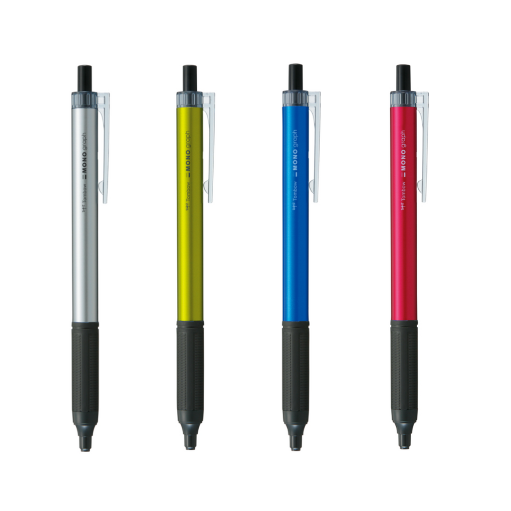 Ballpoint Pens Tombow Monograph Light Ballpoint Pen - Black Ink - 0.5 mm - Silver / Lime / Blue / Magenta Silver TOMBOW BC-MGLE04