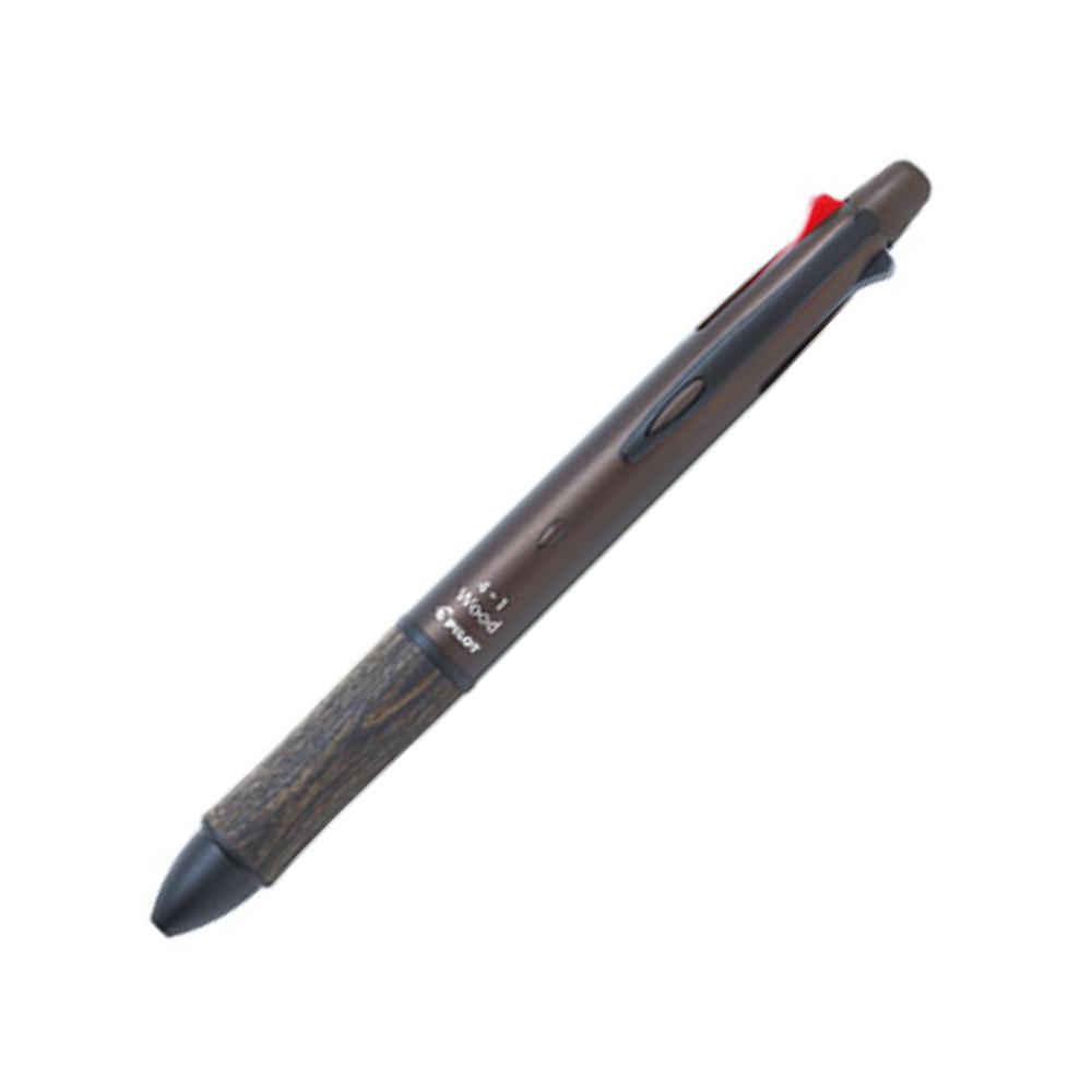 Multi Pens Pilot 4+1 WOOD (Acroball Smooth 0.7 Ballpoint +0.5 Mechanical) Wooden Grip Multi Pen - Dark Brown PILOT BKHFW-2SR-DBN