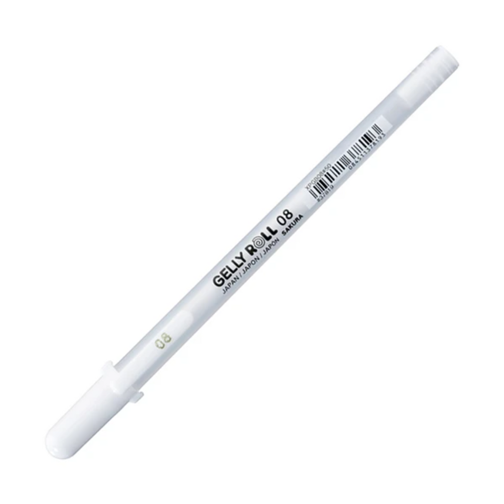 Gel Pens Sakura Gelly Roll Classic Gel Pen - White Ink - 08 Medium Point - 0.4 mm SAKURA XPGB08#50