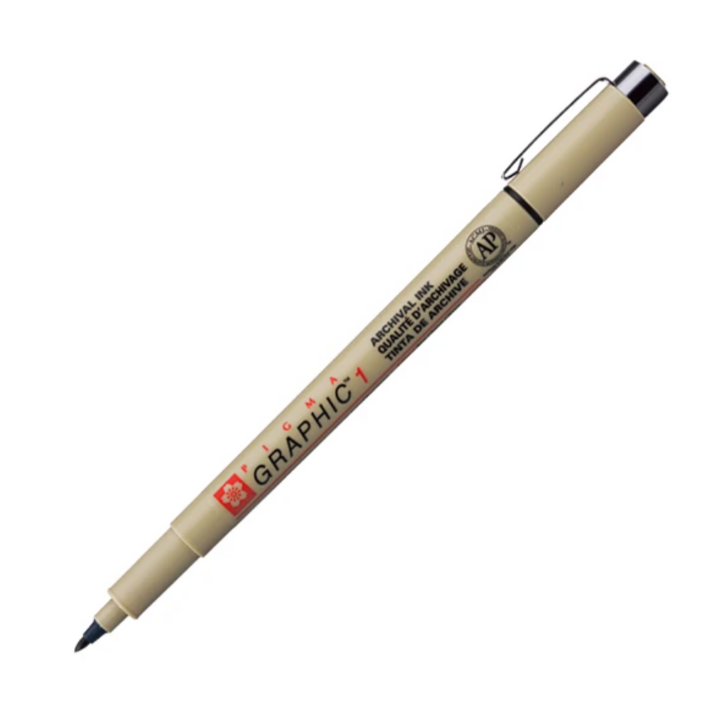 Bullet Tip Pens Sakura Pigma Graphic 1 - Black Ink - 1.0 mm SAKURA XSDK1#49