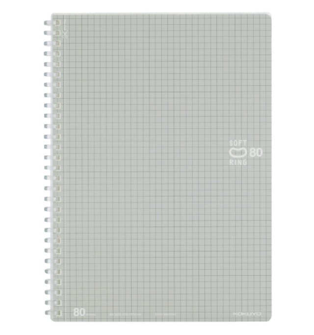Notebooks Kokuyo Soft-Ring 5mm Grid Notebook - Silver - Cut Off - 80 sheets - Slim B5 KOKUYO SU-SV308S5-C