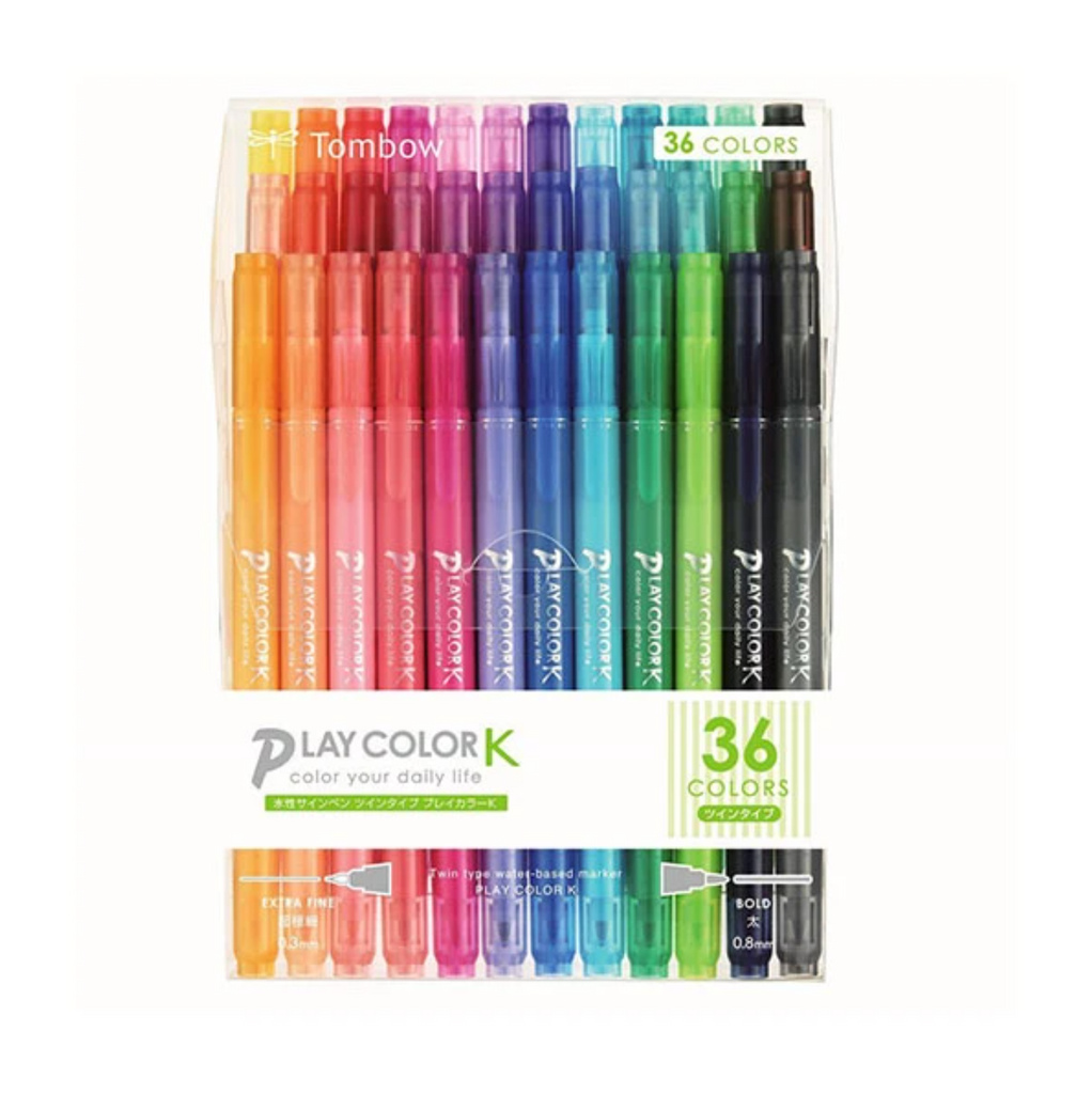 Markers Tombow Play Color K Double-sided Marker Set - 0.3 mm/0.8 mm - 36 Color Set TOMBOW GCF-013