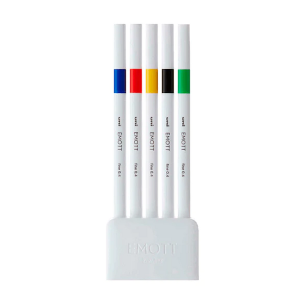 Fineliners Uni EMOTT Bleeding Resistant Fineliner - 0.4 mm - 5 Color Set No.1 Vivid UNI PEMSY 5C.NO1