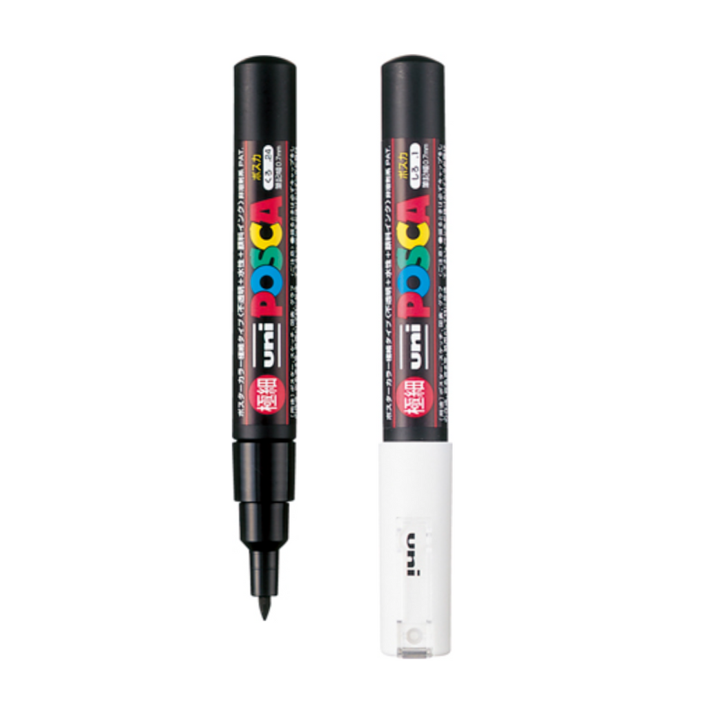Paint Markers Uni Posca PC-1M Paint Markers - Extra Fine Tip - 0.7 mm - Black / White Black UNI PC1M.24