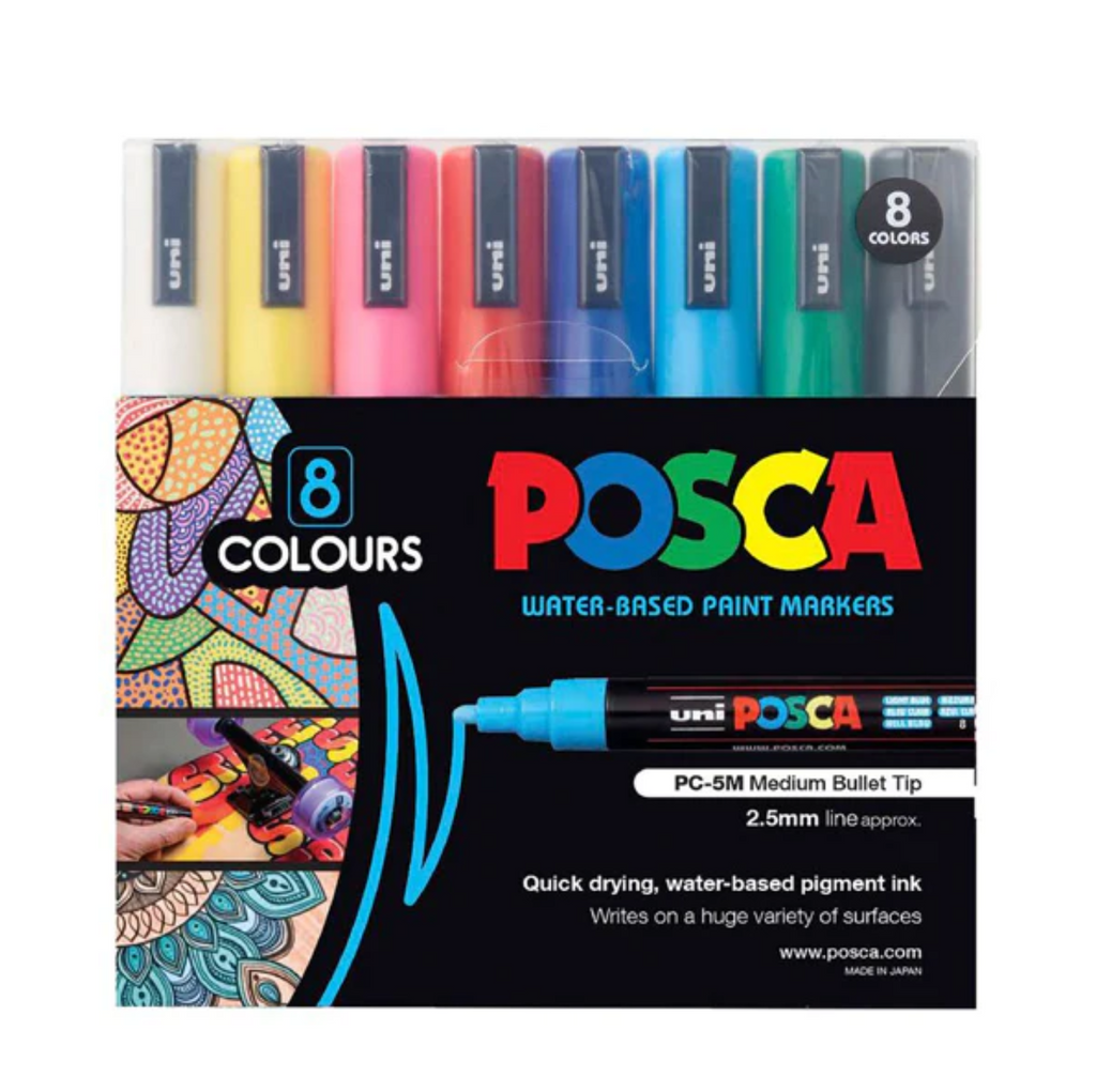 Paint Markers Uni Posca PC-5M Paint Markers - Medium Tip - 8 Color Set - 2.5 mm UNI PC5M8C