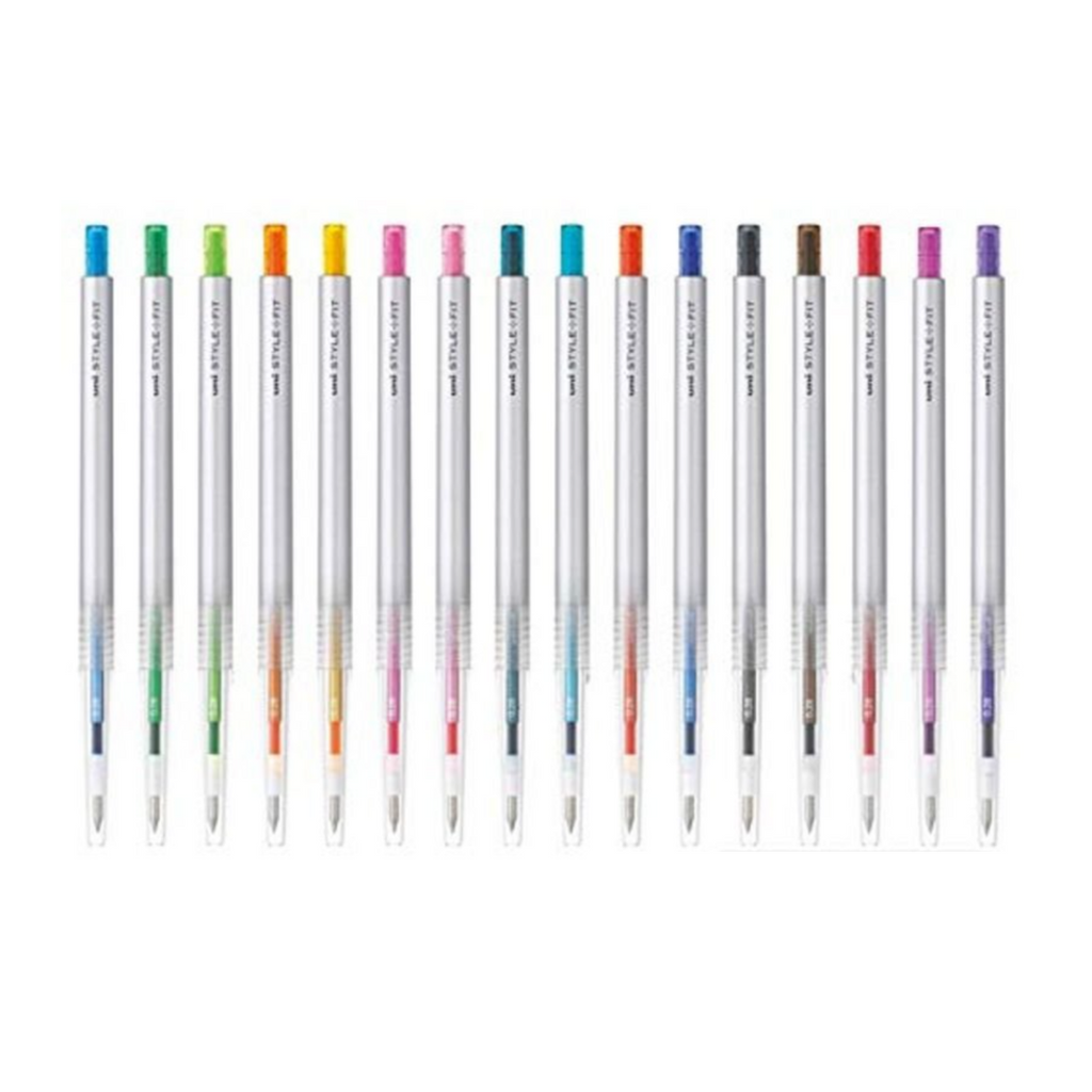 Gel Pens Uni Style Fit Single Knock Gel Pen - Refillable - 0.38 mm 16 Color Bundle UNI UMN13938.