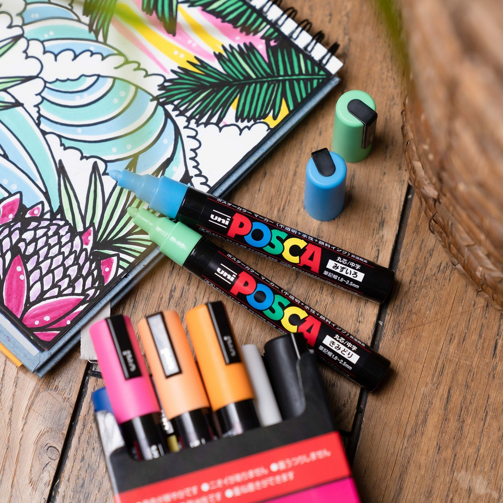 Paint Markers Uni Posca PC-1M Paint Markers - Extra Fine Tip - 12 Color Set - 0.7 mm UNI PC1M12C
