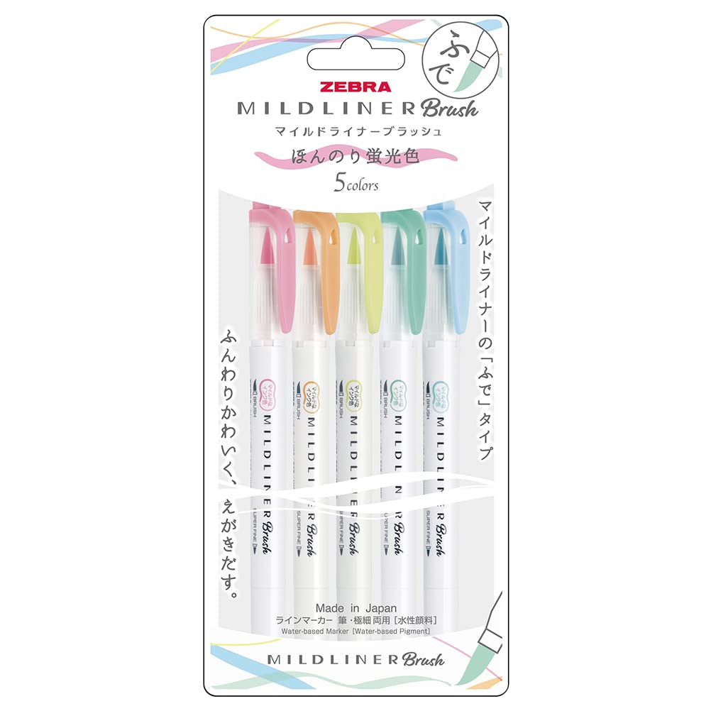Zebra Mildliner Double-Sided Brush Pen Bullet Tip Brush