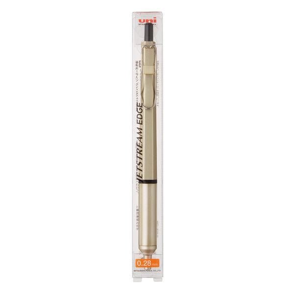 Uni Jetstream Edge Ballpoint Pen - Black Ink - 0.28 mm - Champagne Gold - UNI SXN100328.25 - IRO