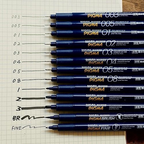 Sakura Pigma Micron Fineliner 5 - Piece Set - Black Ink - SAKURA ESDK - 5A - IRO