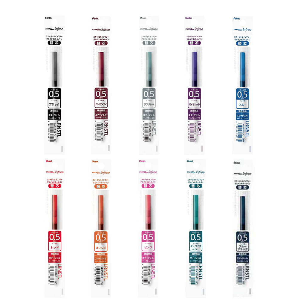 Pentel Energel Infree Quick - Dry Gel Pen Refills - 0.5 mm - PENTEL XLRN5TL - A - IRO