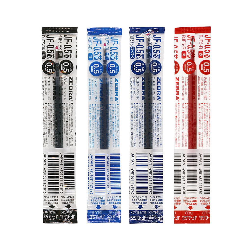 Zebra Sarasa Clip Gel Pen Refill - 0.5 mm - Black / Blue / Red / Blue Black - ZEBRA RJF5 - BK - IRO