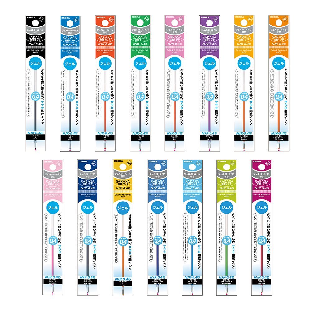 Zebra Sarasa Select Multi - function Gel Pen Refill - 18 Color - 0.4 mm - ZEBRA RNJK4 - BK - IRO