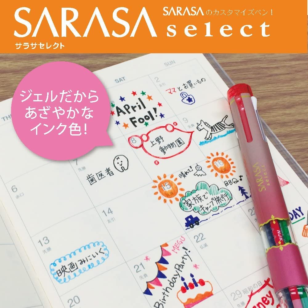 Zebra Sarasa Select Multi - function Gel Pen Refill - 18 Color - 0.4 mm - ZEBRA RNJK4 - BK - IRO