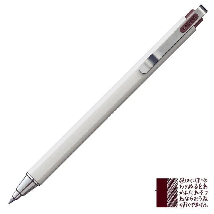 Sakura Ballsign iD PLUS Gel Pen - 0.5 mm - Black Matte / White Metal - SAKURA GBR355#22A - IRO