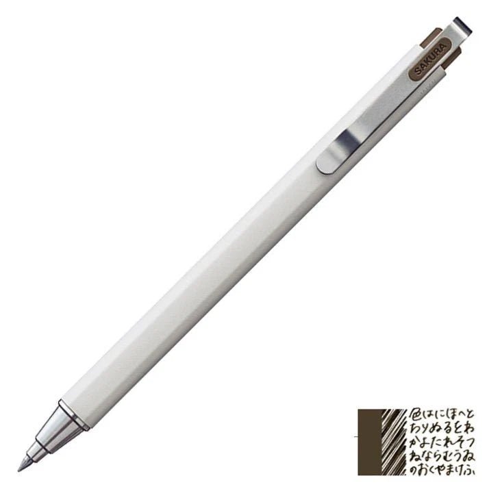 Sakura Ballsign iD PLUS Gel Pen - 0.5 mm - Black Matte / White Metal - SAKURA GBR355#17A - IRO