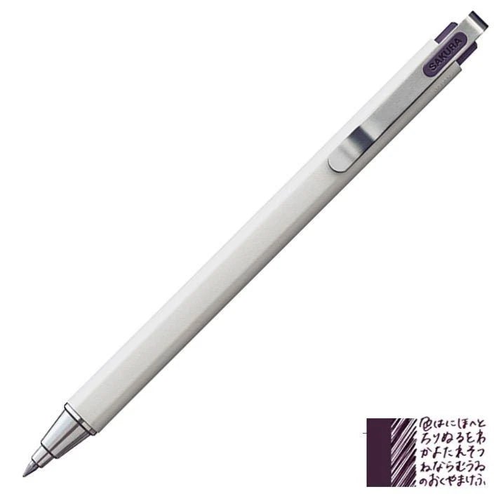 Sakura Ballsign iD PLUS Gel Pen - 0.5 mm - Black Matte / White Metal - SAKURA GBR355#23A - IRO