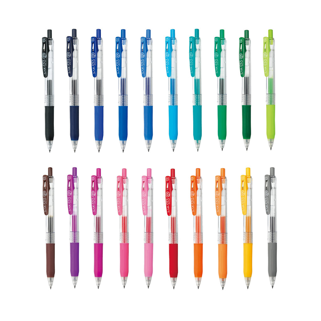 Zebra Sarasa Clip Gel Pen - 20 Colors - 0.5 mm - ZEBRA JJ15 - BK - IRO