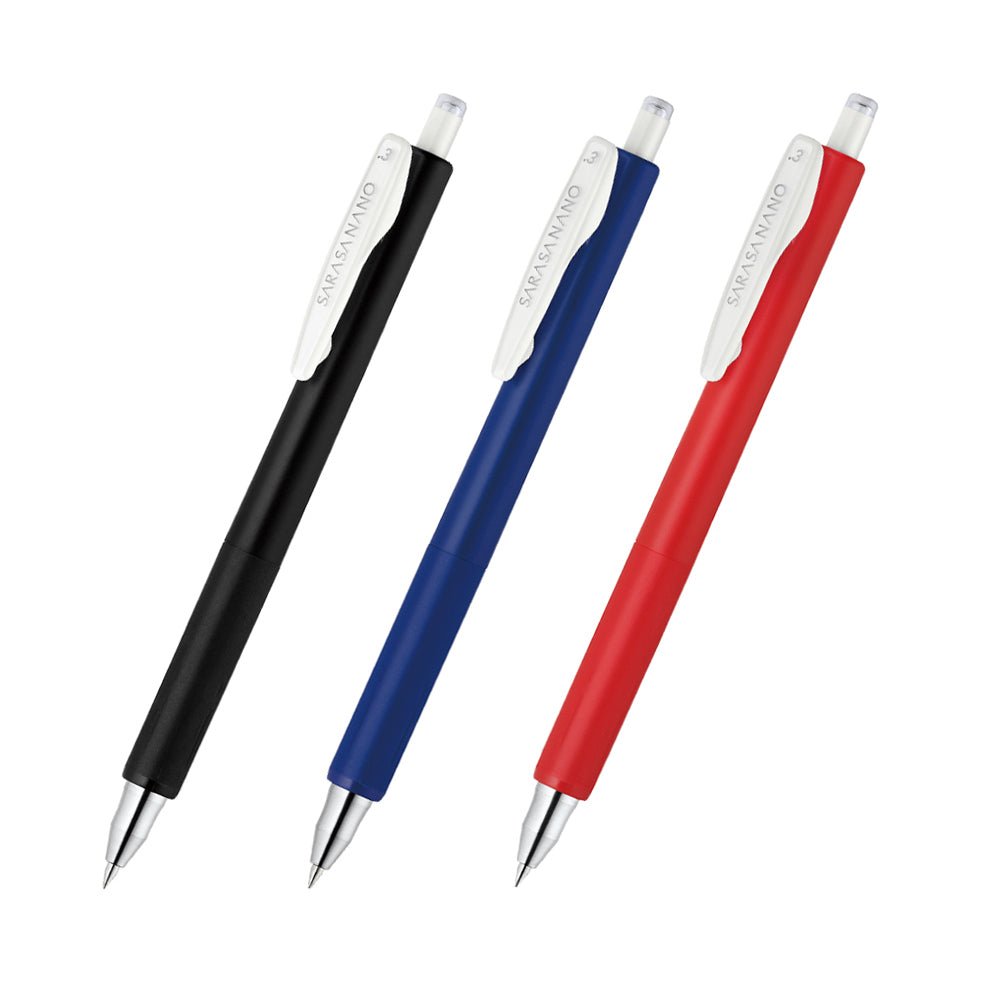 Zebra Sarasa NANO Gel Pen - Extra Fine - 0.3 mm - Black / Blue / Red - ZEBRA JJH72 - BK - IRO