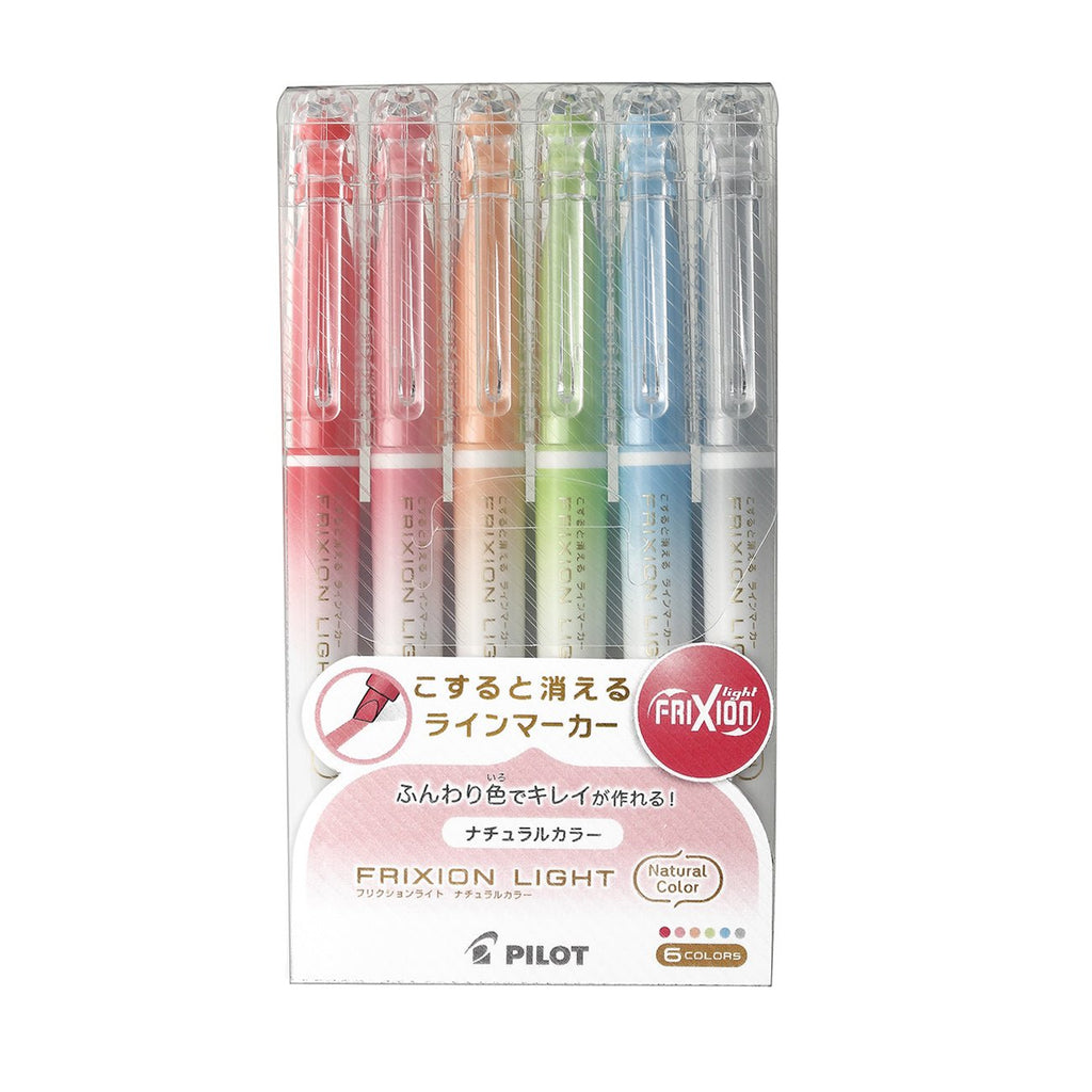 Pilot FriXion Natural Color Highlighter - 6 Color Set - Erasable - PILOT SFL - 60SL - 6CN - IRO