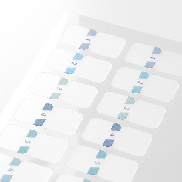Midori Chiratto Index Tab - Numbers - 2 Sheets (48 Pieces) - Small - Blue - MIDORI 82606006 - IRO