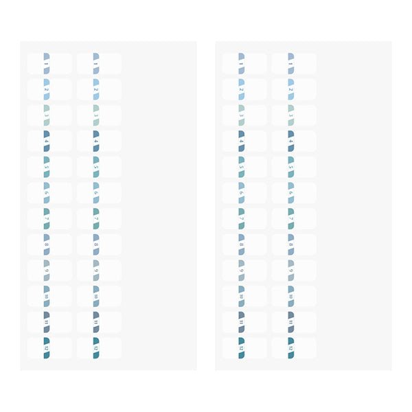 Midori Chiratto Index Tab - Numbers - 2 Sheets (48 Pieces) - Small - Blue - MIDORI 82606006 - IRO