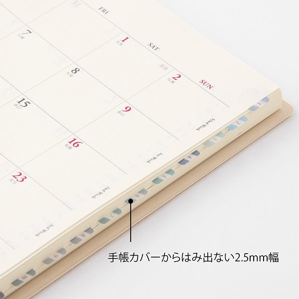 Midori Chiratto Index Tab - Numbers - 2 Sheets (48 Pieces) - Small - Blue - MIDORI 82606006 - IRO