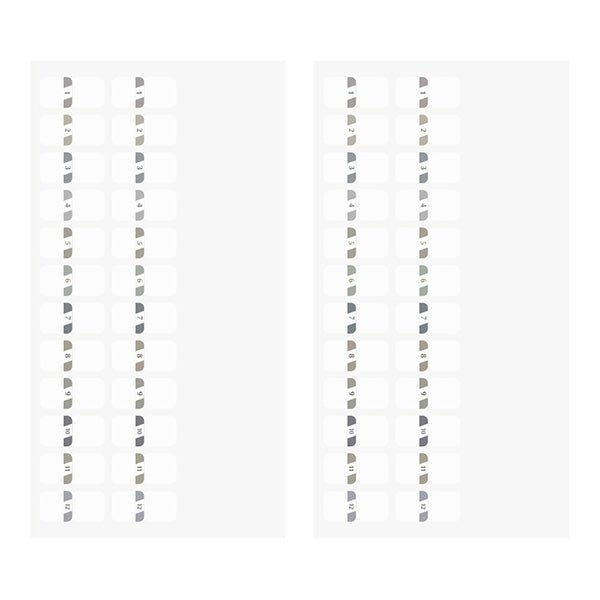 Midori Chiratto Index Tab - Numbers - 2 Sheets (48 Pieces) - Small - Gray - MIDORI 82604006 - IRO