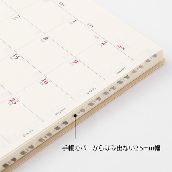 Midori Chiratto Index Tab - Numbers - 2 Sheets (48 Pieces) - Small - Gray - MIDORI 82604006 - IRO