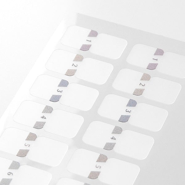 Midori Chiratto Index Tab - Numbers - 2 Sheets (48 Pieces) - Small - Gray - MIDORI 82604006 - IRO