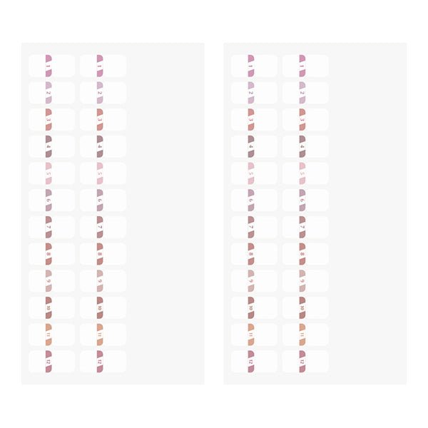 Midori Chiratto Index Tab - Numbers - 2 Sheets (48 Pieces) - Small - Pink - MIDORI 82605006 - IRO