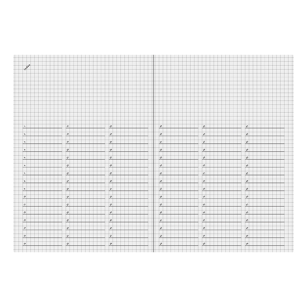 isshoni. Index & Page Numbers Notebook - 5 mm grid - B5 - 2022 Good Design Award Winner - DAIGO isshoni R1787 - IRO