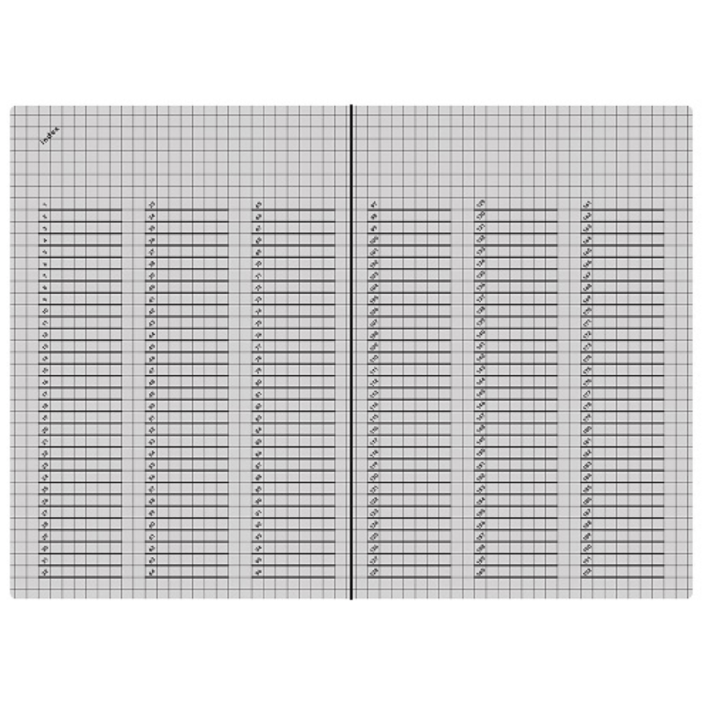 isshoni. Index & Page Numbers Notebook - 5 mm grid - B6 - Clear - 2022 Good Design Award Winner - DAIGO isshoni R1742 - IRO