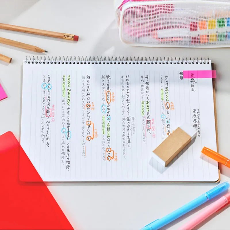 Maruman Spiral Note Basic Notebook - 6.5mm Lined - 80 Sheets - Tear Off - B5 - MARUMAN N236ES - IRO
