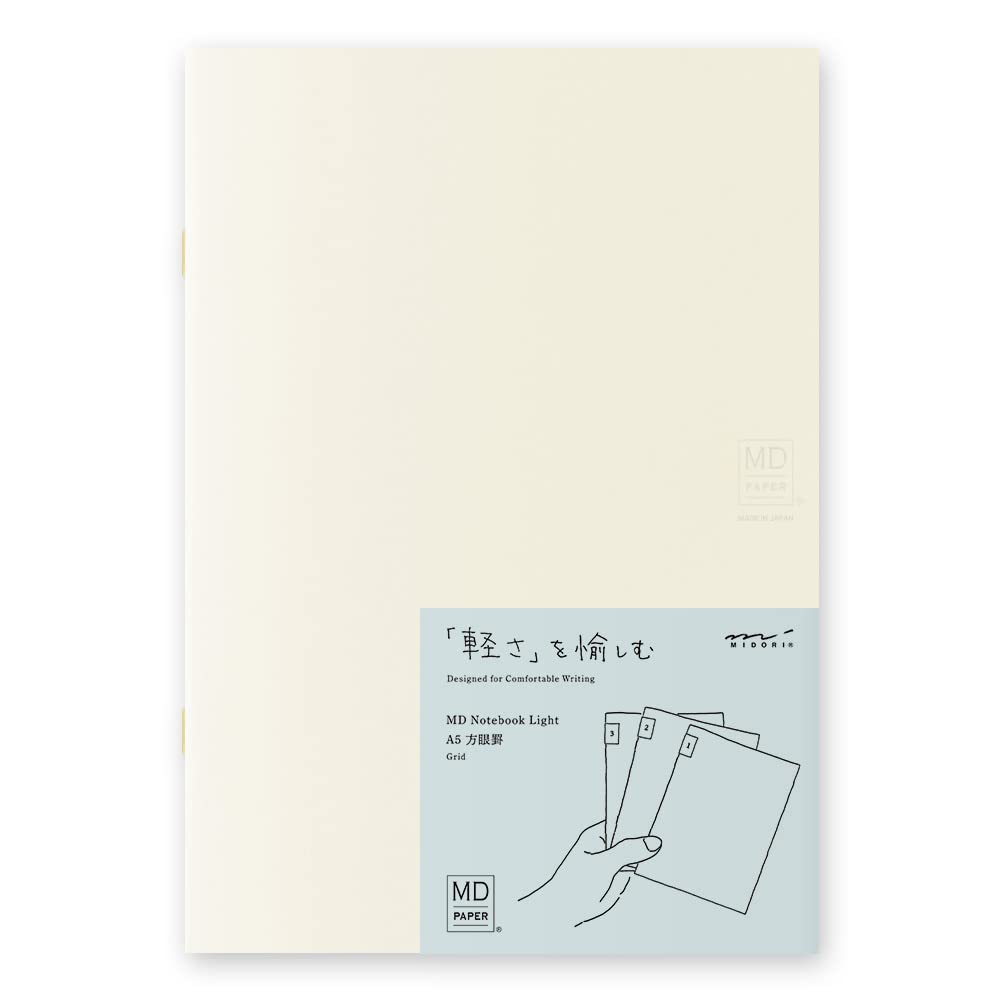 Midori MD Notebook Light - 3 Book Set - A5 - 5mm Grid - MIDORI 15305006 - IRO