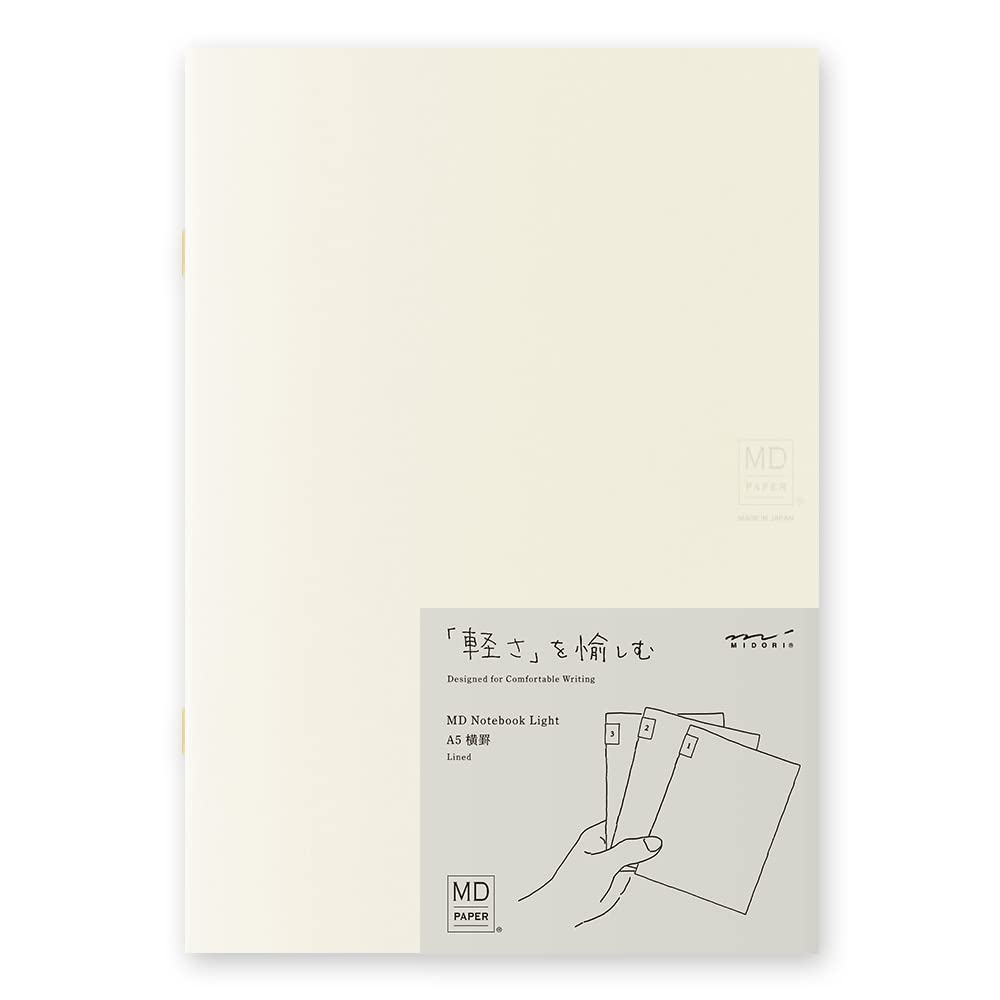 Midori MD Notebook Light - 3 Book Set - A5 - 7mm Lined - MIDORI 15304006 - IRO