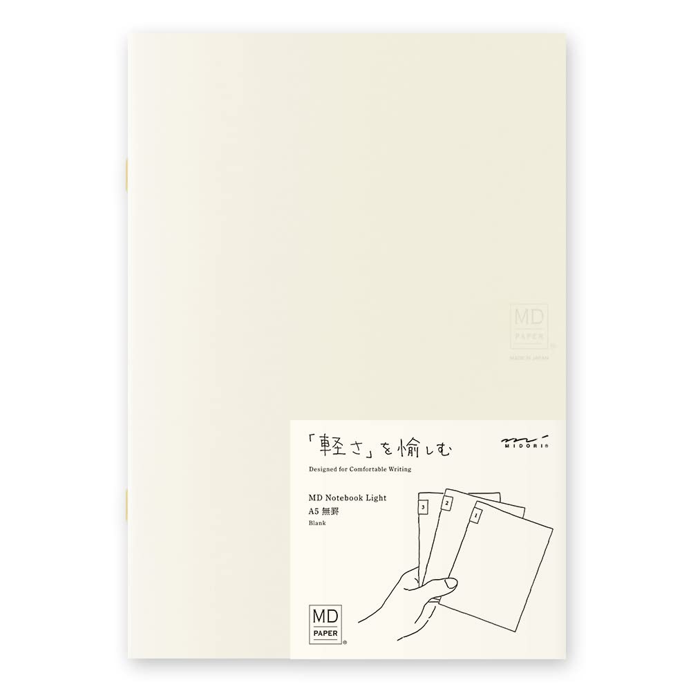 Midori MD Notebook Light - 3 Book Set - A5 Blank - MIDORI 15303006 - IRO