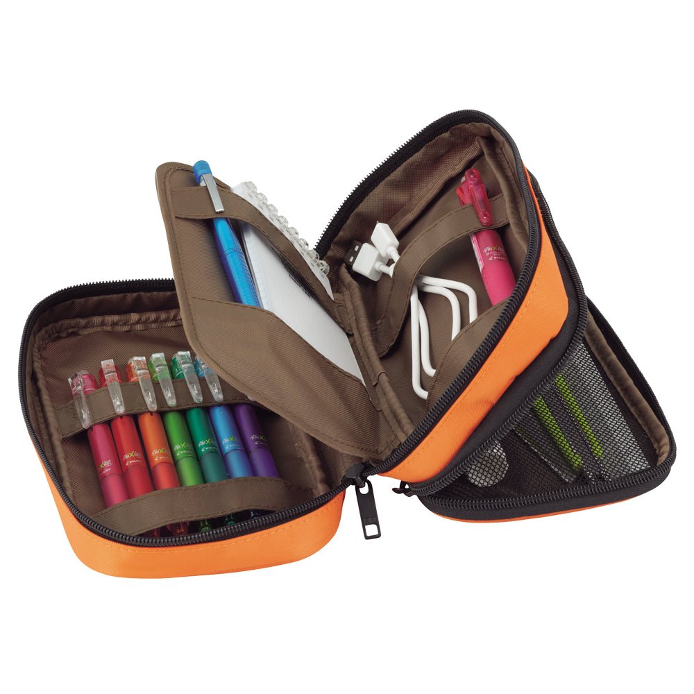 Lihit Lab Teffa Pen Case - Book Style - Double Zipper - Black - LIHIT LAB A - 7555 - 24 - IRO