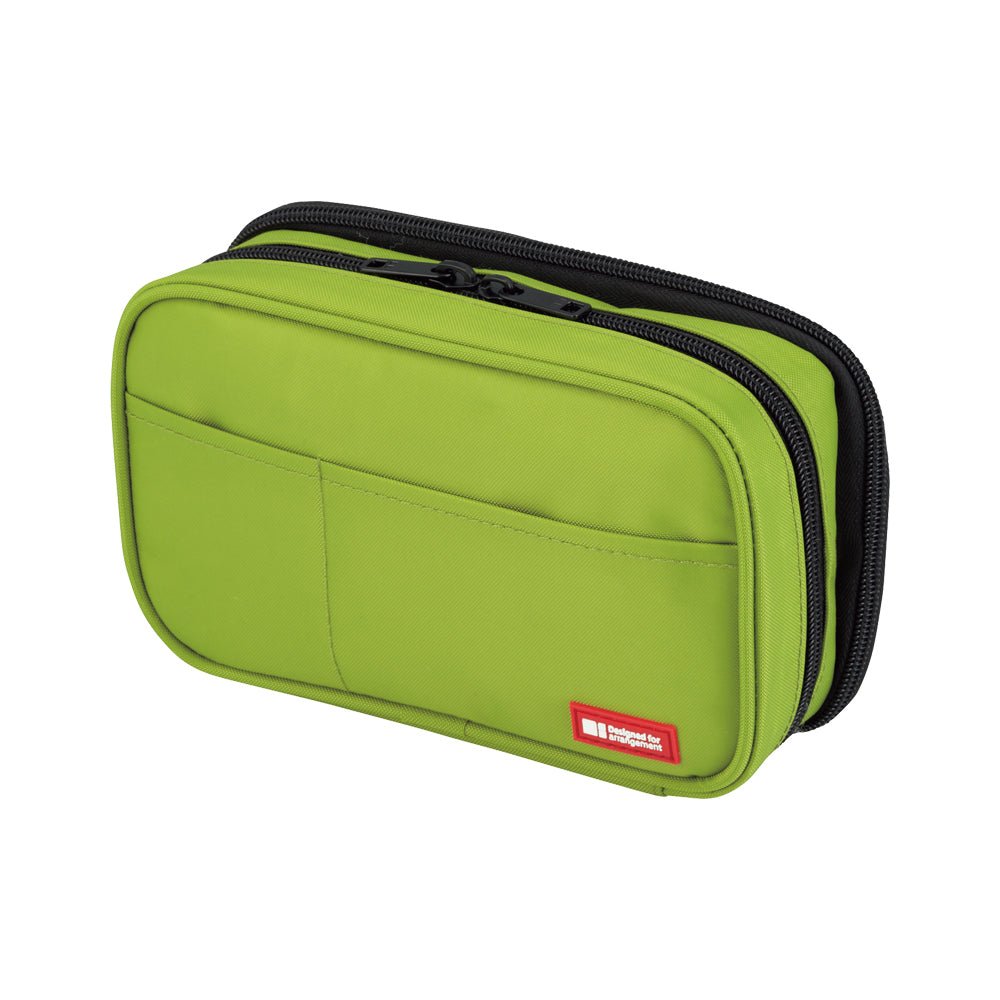 Lihit Lab Teffa Pen Case - Book Style - Double Zipper - Yellow Green - LIHIT LAB A - 7555 - 6 - IRO