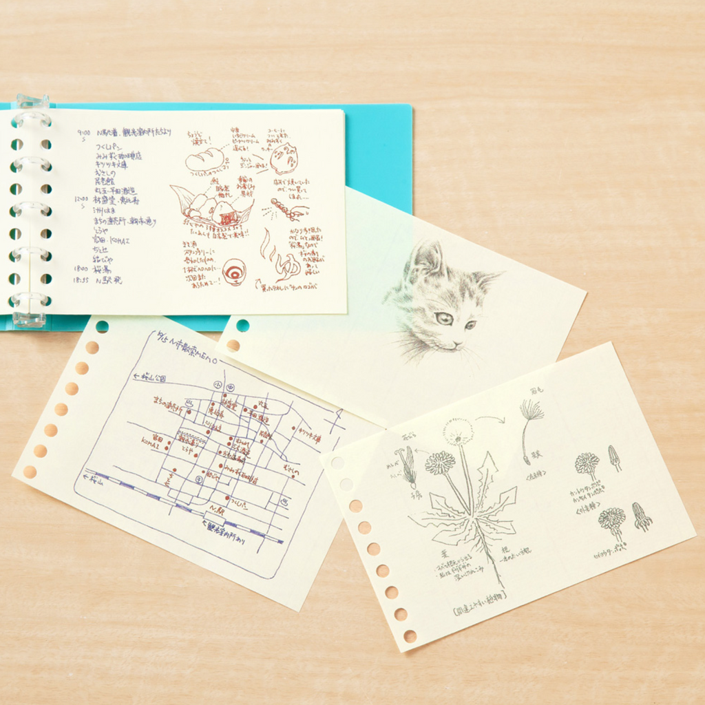 Maruman Easy to Write Mini Loose Leaf Paper - B7 - 60 Sheets - Cream Blank CROQUIS paper - MARUMAN L1437 - IRO