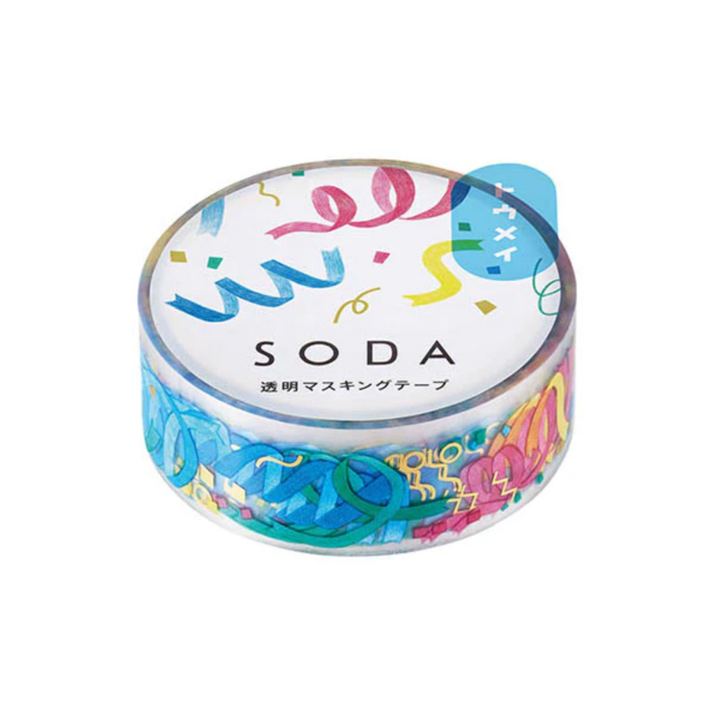 Hitotoki SODA Transparent Masking Tape - 15 mm x 4 m - Gold Foil - Party - HITOTOKI CMTH15 - 001 - IRO