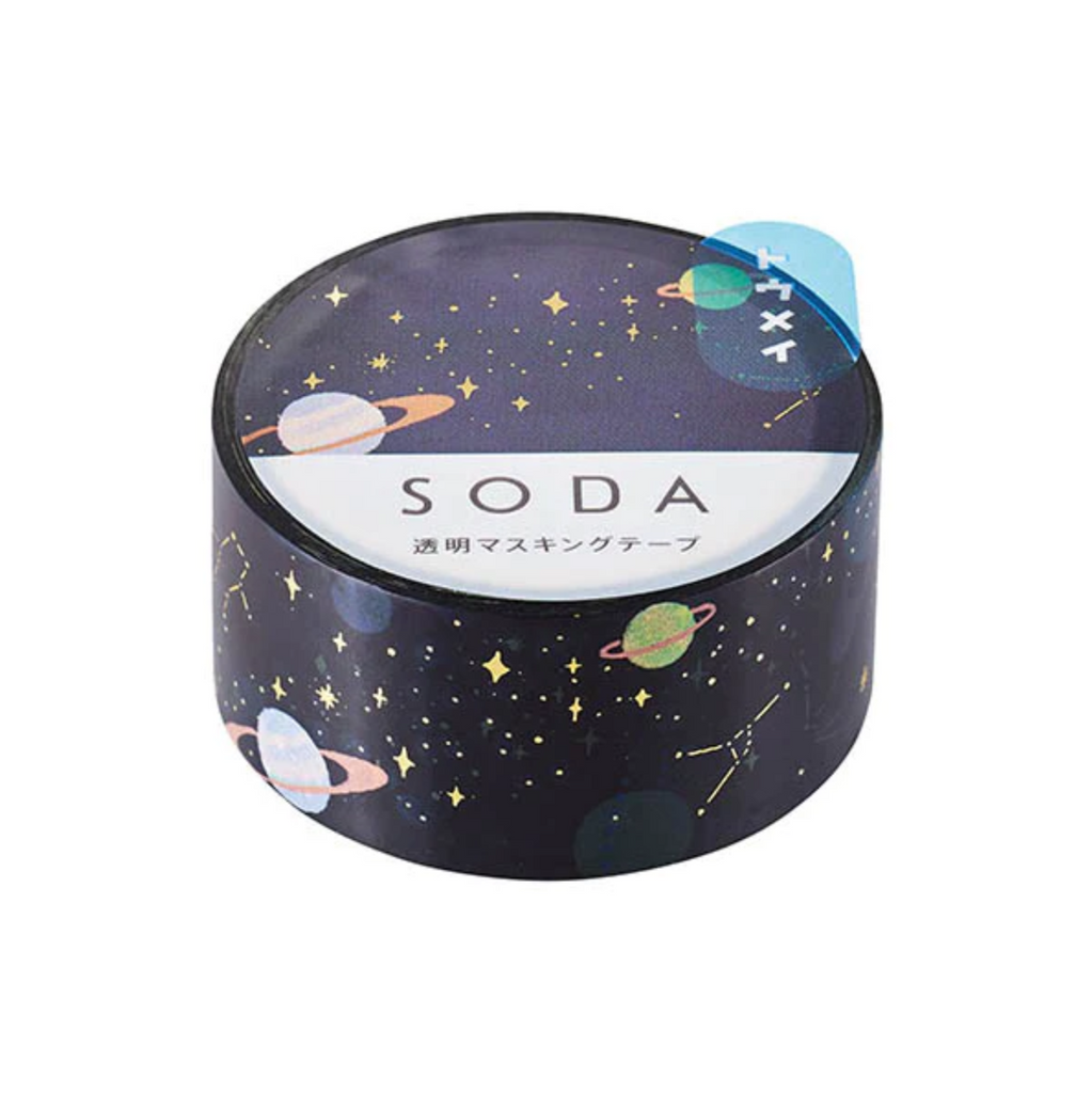 Hitotoki SODA Transparent Masking Tape - 20 mm x 4 m - Gold Foil - Space - HITOTOKI CMTH20 - 001 - IRO