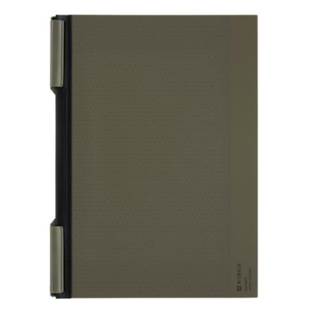 Kokuyo BIZRACK A4 Paper Clip with Cover - Olive Green - KOKUYO NO - BRCN202DG - IRO