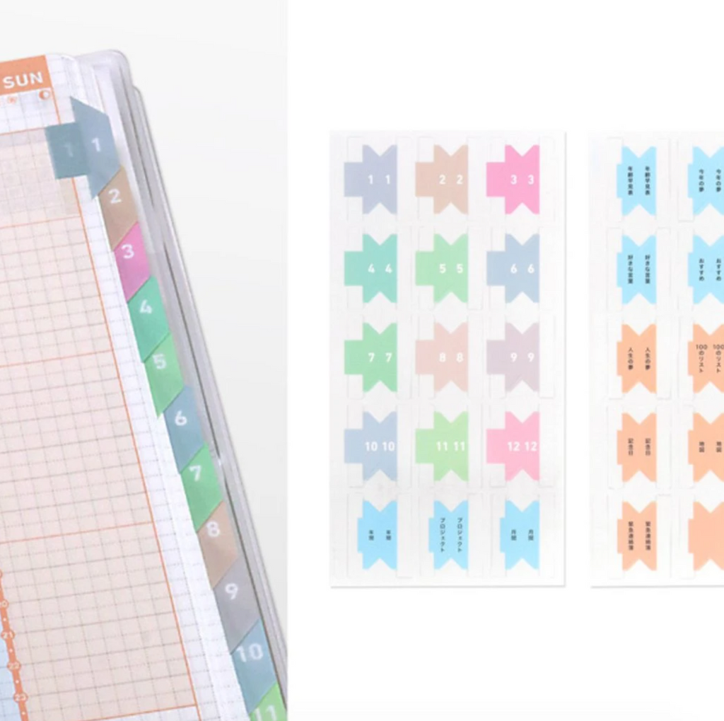 Kokuyo Jibun Techo Accessory - Index Tabs - KOKUYO NI - JGR1 - IRO